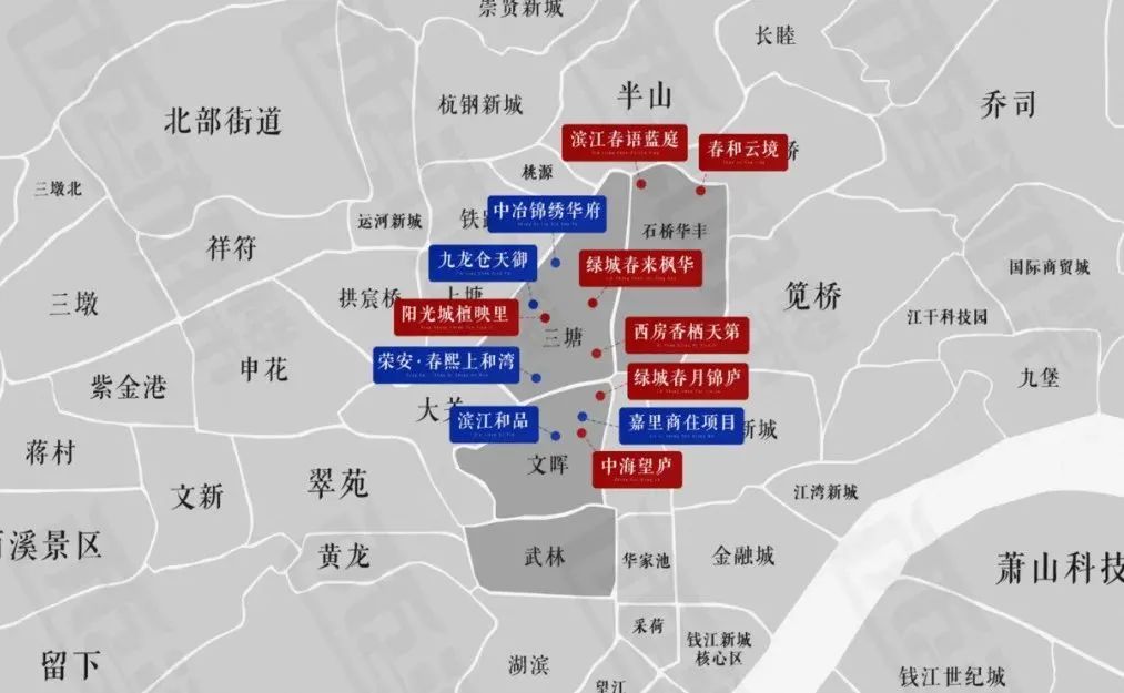 杭州市2021年新房限价地图(主城区)